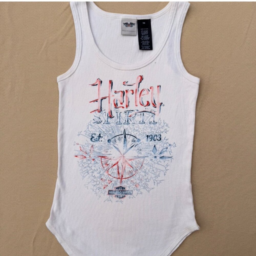 Y2K Harley Davidson Ribbed Graphic Tank